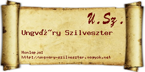 Ungváry Szilveszter névjegykártya