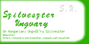 szilveszter ungvary business card